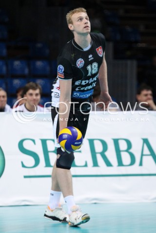  06.11.2013 RZESZOW POLAND <br />SIATKOWKA LIGA MISTRZOW MEN CEV VOLLEYBALL CHAMPIONS LEAGUE 2013 MATCH<br />ASSECO RESOVIA -  JIHOSTROJ CESKE BUDEJOVICE<br />N/Z MICHAL KRISKO SYLWETKA <br /> 