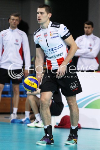  06.11.2013 RZESZOW POLAND <br />SIATKOWKA LIGA MISTRZOW MEN CEV VOLLEYBALL CHAMPIONS LEAGUE 2013 MATCH<br />ASSECO RESOVIA -  JIHOSTROJ CESKE BUDEJOVICE<br />N/Z DAWID KONARSKI SYLWETKA <br /> 