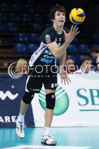  06.11.2013 RZESZOW POLAND <br />SIATKOWKA LIGA MISTRZOW MEN CEV VOLLEYBALL CHAMPIONS LEAGUE 2013 MATCH<br />ASSECO RESOVIA -  JIHOSTROJ CESKE BUDEJOVICE<br />N/Z FILIP HABR SYLWETKA <br /> 