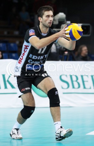  06.11.2013 RZESZOW POLAND <br />SIATKOWKA LIGA MISTRZOW MEN CEV VOLLEYBALL CHAMPIONS LEAGUE 2013 MATCH<br />ASSECO RESOVIA -  JIHOSTROJ CESKE BUDEJOVICE<br />N/Z JAN KULIHA SYLWETKA <br /> 