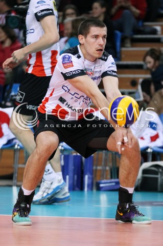  06.11.2013 RZESZOW POLAND <br />SIATKOWKA LIGA MISTRZOW MEN CEV VOLLEYBALL CHAMPIONS LEAGUE 2013 MATCH<br />ASSECO RESOVIA -  JIHOSTROJ CESKE BUDEJOVICE<br />N/Z DAWID KONARSKI SYLWETKA <br /> 