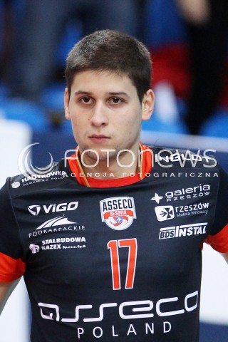  06.11.2013 RZESZOW POLAND <br />SIATKOWKA LIGA MISTRZOW MEN CEV VOLLEYBALL CHAMPIONS LEAGUE 2013 MATCH<br />ASSECO RESOVIA -  JIHOSTROJ CESKE BUDEJOVICE<br />N/Z NIKOLAY PENCZEV PENCHEV GLOWKA PORTRET SYLWETKA<br /> 