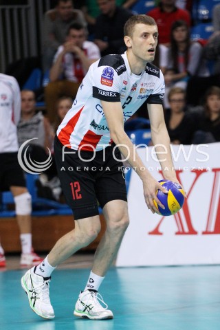  06.11.2013 RZESZOW POLAND <br />SIATKOWKA LIGA MISTRZOW MEN CEV VOLLEYBALL CHAMPIONS LEAGUE 2013 MATCH<br />ASSECO RESOVIA -  JIHOSTROJ CESKE BUDEJOVICE<br />N/Z LUKASZ PERLOWSKI SYLWETKA <br /> 