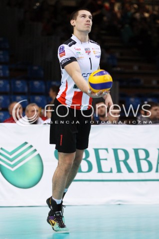  06.11.2013 RZESZOW POLAND <br />SIATKOWKA LIGA MISTRZOW MEN CEV VOLLEYBALL CHAMPIONS LEAGUE 2013 MATCH<br />ASSECO RESOVIA -  JIHOSTROJ CESKE BUDEJOVICE<br />N/Z DAWID KONARSKI SYLWETKA <br /> 