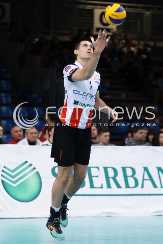  06.11.2013 RZESZOW POLAND <br />SIATKOWKA LIGA MISTRZOW MEN CEV VOLLEYBALL CHAMPIONS LEAGUE 2013 MATCH<br />ASSECO RESOVIA -  JIHOSTROJ CESKE BUDEJOVICE<br />N/Z DAWID KONARSKI SYLWETKA <br /> 