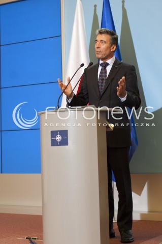  7.11.2013 WARSZAWA SPOTKANIE PREMIERA DONALDA TUSKA Z SEKRETARZEM GENERALNYM NATO ANDERSEM FOGHIEM RASMUSSENEM N/Z ANDERS FOGH RASMUSSEN  