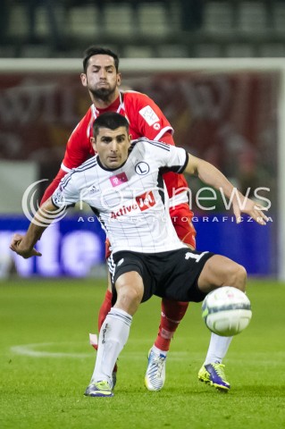  10.11.2013 LODZ PILKA NOZNA T-MOBILE EKSTRAKLASA SEZON 2012/2013 FOOTBALL POLISH EKSTRAKLASA SEASON WIDZEW LODZ - LEGIA WARSZAWA N/Z DE AMO PEREZ JONATHAN WLADIMIR DVALISHVILI   