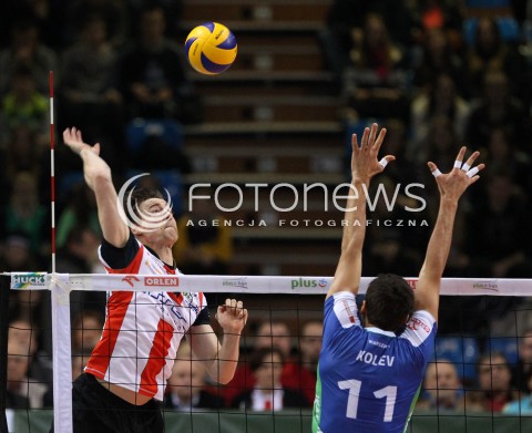  16.11.2013 RZESZOW <br />SIATKOWKA PLUS LIGA 2013/2014 MEN VOLLEYBALL POLAND POLISH PLUSLIGA LEAGUE SEASON 2013/2014 <br />MECZ ASSECO RESOVIA RZESZOW - AZS POLITECHNIKA WARSZAWSKA <br />N/Z JOCHEN SCHOPS IVAN KOLEV <br /> 
