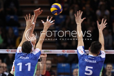  16.11.2013 RZESZOW <br />SIATKOWKA PLUS LIGA 2013/2014 MEN VOLLEYBALL POLAND POLISH PLUSLIGA LEAGUE SEASON 2013/2014 <br />MECZ ASSECO RESOVIA RZESZOW - AZS POLITECHNIKA WARSZAWSKA <br />N/Z JOCHEN SCHOPS IVAN KOLEV MARCIN NOWAK <br /> 