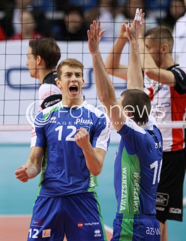  16.11.2013 RZESZOW <br />SIATKOWKA PLUS LIGA 2013/2014 MEN VOLLEYBALL POLAND POLISH PLUSLIGA LEAGUE SEASON 2013/2014 <br />MECZ ASSECO RESOVIA RZESZOW - AZS POLITECHNIKA WARSZAWSKA <br />N/Z ARTUR SZALPUK JURAJ ZATKO RADOSC EMOCJE <br /> 