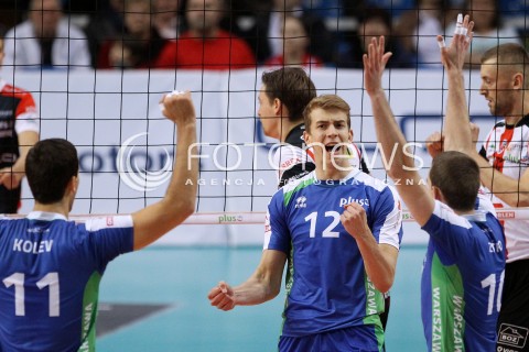  16.11.2013 RZESZOW <br />SIATKOWKA PLUS LIGA 2013/2014 MEN VOLLEYBALL POLAND POLISH PLUSLIGA LEAGUE SEASON 2013/2014 <br />MECZ ASSECO RESOVIA RZESZOW - AZS POLITECHNIKA WARSZAWSKA <br />N/Z ARTUR SZALPUK JURAJ ZATKO IVAN KOLEV RADOSC EMOCJE <br /> 