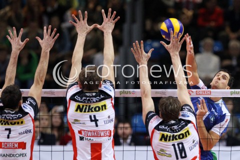  16.11.2013 RZESZOW <br />SIATKOWKA PLUS LIGA 2013/2014 MEN VOLLEYBALL POLAND POLISH PLUSLIGA LEAGUE SEASON 2013/2014 <br />MECZ ASSECO RESOVIA RZESZOW - AZS POLITECHNIKA WARSZAWSKA <br />N/Z IVAN KOLEV OLIEG ACHREM PIOTR NOWAKOWSKI JOCHEN SCHOPS <br /> 