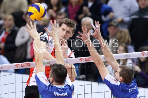  16.11.2013 RZESZOW <br />SIATKOWKA PLUS LIGA 2013/2014 MEN VOLLEYBALL POLAND POLISH PLUSLIGA LEAGUE SEASON 2013/2014 <br />MECZ ASSECO RESOVIA RZESZOW - AZS POLITECHNIKA WARSZAWSKA <br />N/Z PIOTR NOWAKOWSKI MARCIN NOWAK JURAJ ZATKO <br /> 