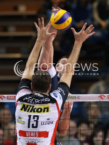  27.11.2013 RZESZOW <br />SIATKOWKA PLUS LIGA 2013/2014 MEN VOLLEYBALL POLAND POLISH PLUSLIGA LEAGUE SEASON 2013/2014 <br />MECZ ASSECO RESOVIA RZESZOW - ZAKSA KEDZIERZYN KOZLE <br />N/Z GRZEGORZ BOCIEK PETER VERES <br /> 