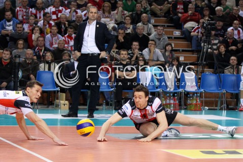  27.11.2013 RZESZOW <br />SIATKOWKA PLUS LIGA 2013/2014 MEN VOLLEYBALL POLAND POLISH PLUSLIGA LEAGUE SEASON 2013/2014 <br />MECZ ASSECO RESOVIA RZESZOW - ZAKSA KEDZIERZYN KOZLE <br />N/Z LUKAS TICHACEK JOCHEN SCHOPS <br /> 