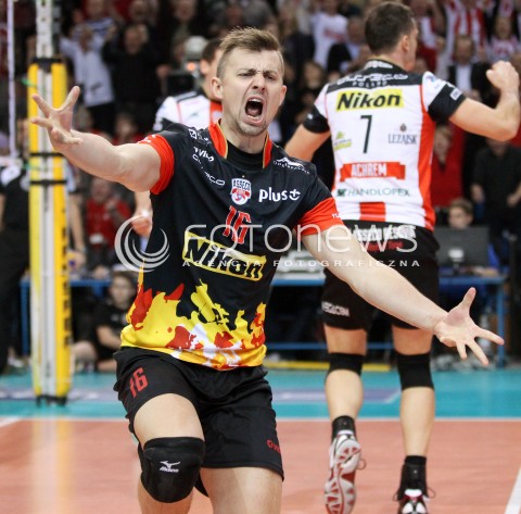  27.11.2013 RZESZOW <br />SIATKOWKA PLUS LIGA 2013/2014 MEN VOLLEYBALL POLAND POLISH PLUSLIGA LEAGUE SEASON 2013/2014 <br />MECZ ASSECO RESOVIA RZESZOW - ZAKSA KEDZIERZYN KOZLE <br />N/Z KRZYSZTOF IGNACZAK SYLWETKA RADOSC EMOCJE <br /> 