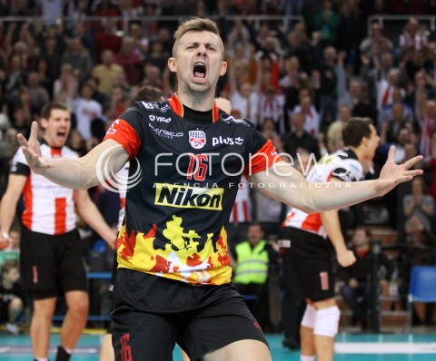  27.11.2013 RZESZOW <br />SIATKOWKA PLUS LIGA 2013/2014 MEN VOLLEYBALL POLAND POLISH PLUSLIGA LEAGUE SEASON 2013/2014 <br />MECZ ASSECO RESOVIA RZESZOW - ZAKSA KEDZIERZYN KOZLE <br />N/Z KRZYSZTOF IGNACZAK SYLWETKA RADOSC EMOCJE <br /> 