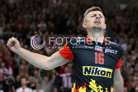  27.11.2013 RZESZOW <br />SIATKOWKA PLUS LIGA 2013/2014 MEN VOLLEYBALL POLAND POLISH PLUSLIGA LEAGUE SEASON 2013/2014 <br />MECZ ASSECO RESOVIA RZESZOW - ZAKSA KEDZIERZYN KOZLE <br />N/Z KRZYSZTOF IGNACZAK SYLWETKA RADOSC EMOCJE <br /> 