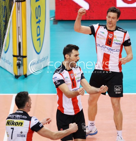  27.11.2013 RZESZOW <br />SIATKOWKA PLUS LIGA 2013/2014 MEN VOLLEYBALL POLAND POLISH PLUSLIGA LEAGUE SEASON 2013/2014 <br />MECZ ASSECO RESOVIA RZESZOW - ZAKSA KEDZIERZYN KOZLE <br />N/Z JOCHEN SCHOPS GRZEGORZ KOSOK RADOSC EMOCJE  <br /> 