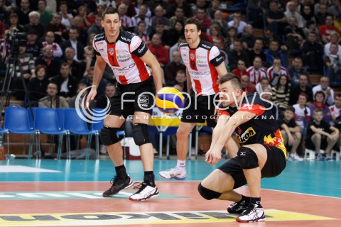  27.11.2013 RZESZOW <br />SIATKOWKA PLUS LIGA 2013/2014 MEN VOLLEYBALL POLAND POLISH PLUSLIGA LEAGUE SEASON 2013/2014 <br />MECZ ASSECO RESOVIA RZESZOW - ZAKSA KEDZIERZYN KOZLE <br />N/Z KRZYSZTOF IGNACZAK OLIEG ACHREM ALEH AKHREM JOCHEN SCHOPS <br /> 