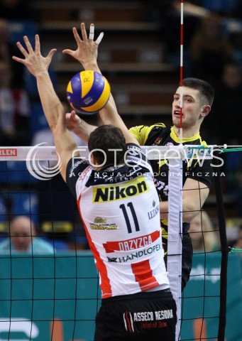  30.11.2013 RZESZOW <br />SIATKOWKA PLUS LIGA 2013/2014 MEN VOLLEYBALL POLAND POLISH PLUSLIGA LEAGUE SEASON 2013/2014 <br />MECZ ASSECO RESOVIA RZESZOW - LOTOS TREFL GDANSK<br />N/Z WOJCIECH ZALINSKI FABIAN DRZYZGA <br /> 