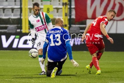  07.12.2013 LODZ PILKA NOZNA T-MOBILE EKSTRAKLASA SEZON 2012/2013 FOOTBALL POLISH EKSTRAKLASA SEASON WIDZEW LODZ - SLASK WROCLAW N/Z  MACIEJ MIELCARZ RAFAL AUGUSTYNIAK PAIXAO MARCO LOPES  