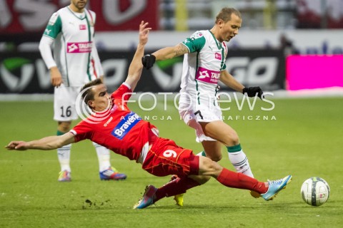  07.12.2013 LODZ PILKA NOZNA T-MOBILE EKSTRAKLASA SEZON 2012/2013 FOOTBALL POLISH EKSTRAKLASA SEASON WIDZEW LODZ - SLASK WROCLAW N/Z  MARCIN KACZMAREK SEBINO PLAKU  