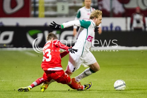  07.12.2013 LODZ PILKA NOZNA T-MOBILE EKSTRAKLASA SEZON 2012/2013 FOOTBALL POLISH EKSTRAKLASA SEASON WIDZEW LODZ - SLASK WROCLAW N/Z SEBASTIAN MILA  