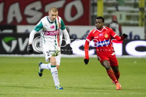  07.12.2013 LODZ PILKA NOZNA T-MOBILE EKSTRAKLASA SEZON 2012/2013 FOOTBALL POLISH EKSTRAKLASA SEASON WIDZEW LODZ - SLASK WROCLAW N/Z PRINCEWILL OKACHI KAZMIERCZAK PRZEMYSLAW  