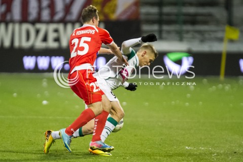  07.12.2013 LODZ PILKA NOZNA T-MOBILE EKSTRAKLASA SEZON 2012/2013 FOOTBALL POLISH EKSTRAKLASA SEASON WIDZEW LODZ - SLASK WROCLAW N/Z ALEKSEJS VISNAKOVS SYLWESTER PATEJUK   