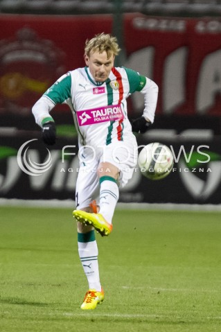  07.12.2013 LODZ PILKA NOZNA T-MOBILE EKSTRAKLASA SEZON 2012/2013 FOOTBALL POLISH EKSTRAKLASA SEASON WIDZEW LODZ - SLASK WROCLAW N/Z SEBASTIAN MILA SYLWETKA  