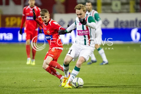  07.12.2013 LODZ PILKA NOZNA T-MOBILE EKSTRAKLASA SEZON 2012/2013 FOOTBALL POLISH EKSTRAKLASA SEASON WIDZEW LODZ - SLASK WROCLAW N/Z BARTLOMIEJ KASPRZAK SEBASTIAN MILA   