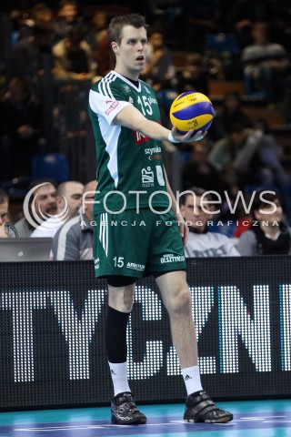  15.12.2013 RZESZOW <br />SIATKOWKA PLUS LIGA 2013/2014 MEN VOLLEYBALL POLAND POLISH PLUSLIGA LEAGUE SEASON 2013/2014 <br />MECZ ASSECO RESOVIA RZESZOW - INDYKPOL AZS OLSZTYN<br />N/Z MATTI OIVANEN SYLWETKA <br /> 