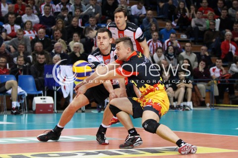  15.12.2013 RZESZOW <br />SIATKOWKA PLUS LIGA 2013/2014 MEN VOLLEYBALL POLAND POLISH PLUSLIGA LEAGUE SEASON 2013/2014 <br />MECZ ASSECO RESOVIA RZESZOW - INDYKPOL AZS OLSZTYN<br />N/Z KRZYSZTOF IGNACZAK ALEH ACHREM OLIEG AKHREM <br /> 