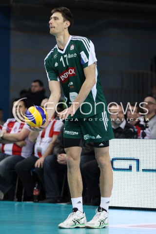  15.12.2013 RZESZOW <br />SIATKOWKA PLUS LIGA 2013/2014 MEN VOLLEYBALL POLAND POLISH PLUSLIGA LEAGUE SEASON 2013/2014 <br />MECZ ASSECO RESOVIA RZESZOW - INDYKPOL AZS OLSZTYN<br />N/Z BARTOSZ KRZYSIEK SYLWETKA <br /> 