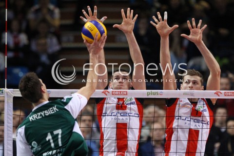  15.12.2013 RZESZOW <br />SIATKOWKA PLUS LIGA 2013/2014 MEN VOLLEYBALL POLAND POLISH PLUSLIGA LEAGUE SEASON 2013/2014 <br />MECZ ASSECO RESOVIA RZESZOW - INDYKPOL AZS OLSZTYN<br />N/Z DAWID KONARSKI PIOTR NOWAKOWSKI BARTOSZ KRZYSIEK <br /> 