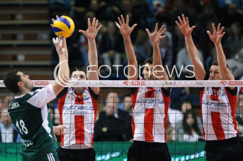  15.12.2013 RZESZOW <br />SIATKOWKA PLUS LIGA 2013/2014 MEN VOLLEYBALL POLAND POLISH PLUSLIGA LEAGUE SEASON 2013/2014 <br />MECZ ASSECO RESOVIA RZESZOW - INDYKPOL AZS OLSZTYN<br />N/Z DAWID KONARSKI GRZEGORZ KOSOK OLIEG ACHREM PIOTR LUKA <br /> 