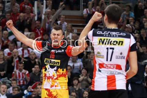  15.12.2013 RZESZOW <br />SIATKOWKA PLUS LIGA 2013/2014 MEN VOLLEYBALL POLAND POLISH PLUSLIGA LEAGUE SEASON 2013/2014 <br />MECZ ASSECO RESOVIA RZESZOW - INDYKPOL AZS OLSZTYN<br />N/Z KRZYSZTOF IGNACZAK NIKOLAY PENCZEV PENCHEV RADOSC EMOCJE <br /> 