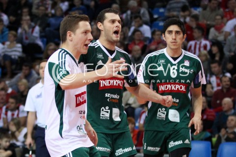  15.12.2013 RZESZOW <br />SIATKOWKA PLUS LIGA 2013/2014 MEN VOLLEYBALL POLAND POLISH PLUSLIGA LEAGUE SEASON 2013/2014 <br />MECZ ASSECO RESOVIA RZESZOW - INDYKPOL AZS OLSZTYN<br />N/Z PIOTR LUKA MICHAL ZUREK PABLO BENGOLEA RADOSC EMOCJE <br /> 