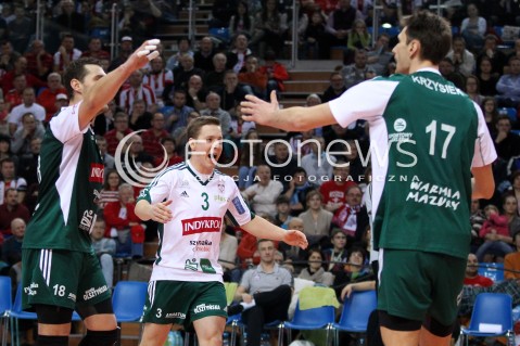  15.12.2013 RZESZOW <br />SIATKOWKA PLUS LIGA 2013/2014 MEN VOLLEYBALL POLAND POLISH PLUSLIGA LEAGUE SEASON 2013/2014 <br />MECZ ASSECO RESOVIA RZESZOW - INDYKPOL AZS OLSZTYN<br />N/Z MICHAL ZUREK BARTOSZ KRZYSIEK RADOSC EMOCJE <br /> 