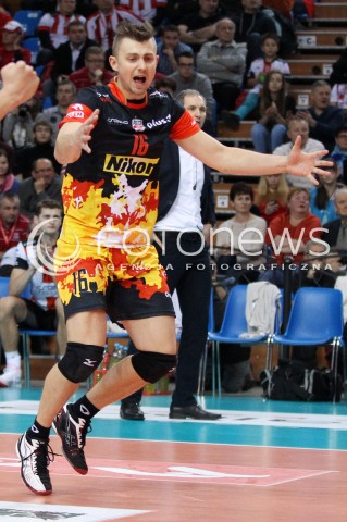  15.12.2013 RZESZOW <br />SIATKOWKA PLUS LIGA 2013/2014 MEN VOLLEYBALL POLAND POLISH PLUSLIGA LEAGUE SEASON 2013/2014 <br />MECZ ASSECO RESOVIA RZESZOW - INDYKPOL AZS OLSZTYN<br />N/Z KRZYSZTOF IGNACZAK SYLWETKA RADOSC<br /> 