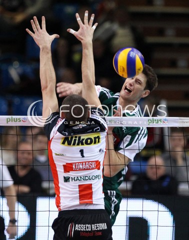  15.12.2013 RZESZOW <br />SIATKOWKA PLUS LIGA 2013/2014 MEN VOLLEYBALL POLAND POLISH PLUSLIGA LEAGUE SEASON 2013/2014 <br />MECZ ASSECO RESOVIA RZESZOW - INDYKPOL AZS OLSZTYN<br />N/Z BARTOSZ KRZYSIEK DAWID KONARSKI <br /> 