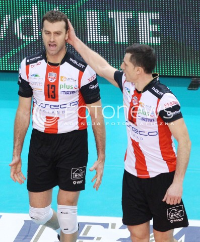  15.12.2013 RZESZOW <br />SIATKOWKA PLUS LIGA 2013/2014 MEN VOLLEYBALL POLAND POLISH PLUSLIGA LEAGUE SEASON 2013/2014 <br />MECZ ASSECO RESOVIA RZESZOW - INDYKPOL AZS OLSZTYN<br />N/Z PETER VERES OLIEG ACHREM RADOSC EMOCJE <br /> 