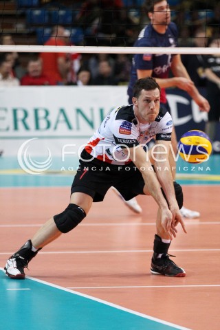  18.12.2013 RZESZOW POLAND <br />SIATKOWKA LIGA MISTRZOW MEN CEV VOLLEYBALL CHAMPIONS LEAGUE 2013 MATCH <br />ASSECO RESOVIA - PARIS VOLLEY <br />N/Z ALEH ACHREM OLIEG AKHREM SYLWETKA <br /> 