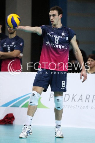  18.12.2013 RZESZOW POLAND <br />SIATKOWKA LIGA MISTRZOW MEN CEV VOLLEYBALL CHAMPIONS LEAGUE 2013 MATCH <br />ASSECO RESOVIA - PARIS VOLLEY <br />N/Z MARKO IVOVIC SYLWETKA <br /> 