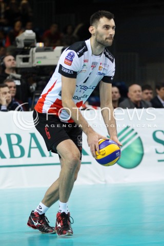  18.12.2013 RZESZOW POLAND <br />SIATKOWKA LIGA MISTRZOW MEN CEV VOLLEYBALL CHAMPIONS LEAGUE 2013 MATCH <br />ASSECO RESOVIA - PARIS VOLLEY <br />N/Z GRZEGORZ KOSOK SYLWETKA <br /> 