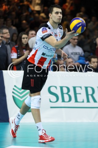  18.12.2013 RZESZOW POLAND <br />SIATKOWKA LIGA MISTRZOW MEN CEV VOLLEYBALL CHAMPIONS LEAGUE 2013 MATCH <br />ASSECO RESOVIA - PARIS VOLLEY <br />N/Z FABIAN DRZYZGA SYLWETKA <br /> 