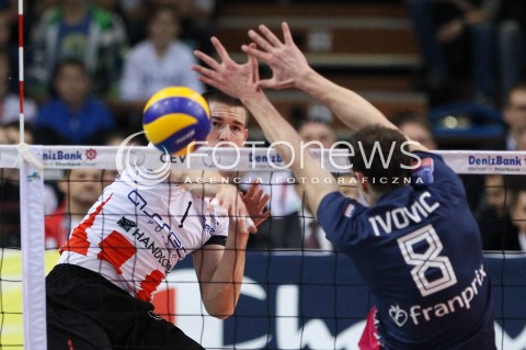  18.12.2013 RZESZOW POLAND <br />SIATKOWKA LIGA MISTRZOW MEN CEV VOLLEYBALL CHAMPIONS LEAGUE 2013 MATCH <br />ASSECO RESOVIA - PARIS VOLLEY <br />N/Z DAWID KONARSKI MARKO IVOVIC <br /> 