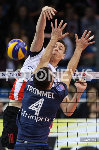  18.12.2013 RZESZOW POLAND <br />SIATKOWKA LIGA MISTRZOW MEN CEV VOLLEYBALL CHAMPIONS LEAGUE 2013 MATCH <br />ASSECO RESOVIA - PARIS VOLLEY <br />N/Z JOCHEN SCHOPS JEROEN TROMMEL <br /> 