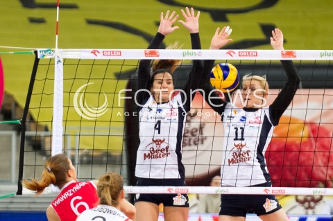  20.12.2013 LODZ SIATKOWKA ORLEN LIGA SEZON 2013/2014 VOLLEYBALL POLISH SEASON BEEF MASTER BUDOWLANI LODZ - PGNIG NAFTA PILA N/Z ANITA KWIATKOWSKA SYLWIA PYCIA   